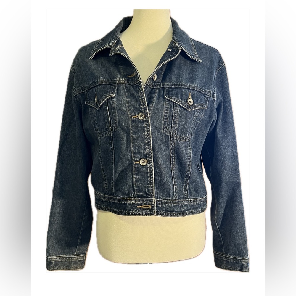 Vintage Gap 90s denim jeans jacket Size L hip length Classic vintage street wear